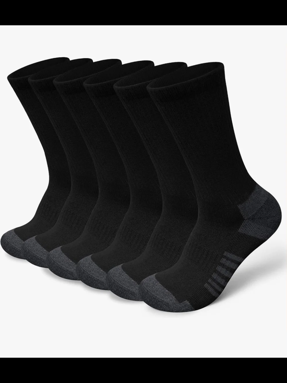 (Lrg) Cotton Crew Socks for Work Hiking, Thermal Warm Winter Boot Sock Cushioned